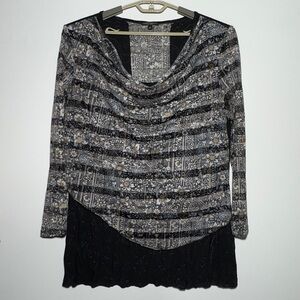 Alberto Makali Womens Top Size XL Floral Layered Tunic Boho Flowy LagenLook